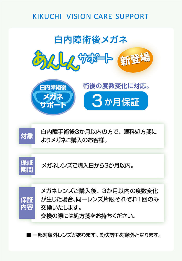 白内障術後メガネあんしんサポート