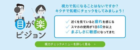 目が楽ビジョン ライフスタイルに合わせた 視力チェックメニュー